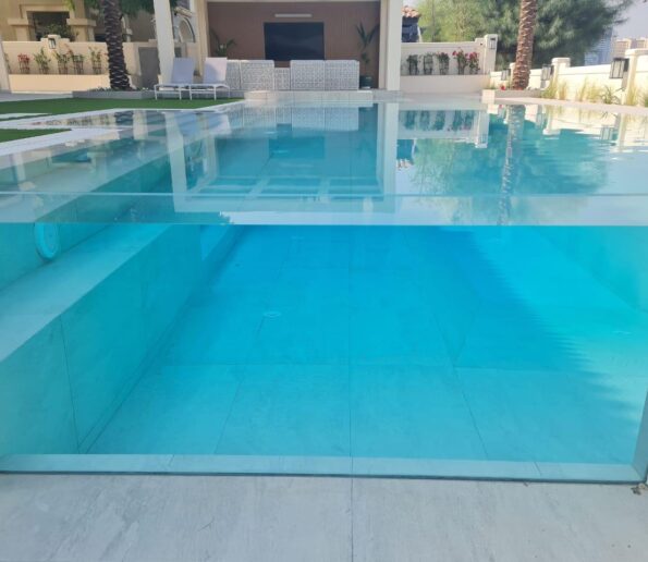 Beautifully finished swimming pool with clean, sparkling water